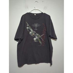 LaBusch Skywear Inc Mens Shirt Gray Tshirt Graphic Airplaine Bomber Size 2XL